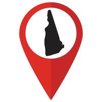 New Hampshire state map. Map of New Hampshire state on map pinpoint in red color vector