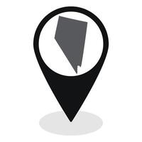 Nevada state map. Map of Nevada state on map pinpoint in black color vector