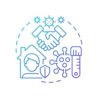 Health emergencies blue gradient concept icon. Type of critical events. Travel risk management. Round shape line illustration. Abstract idea. Graphic design. Easy to use in promotional material vector