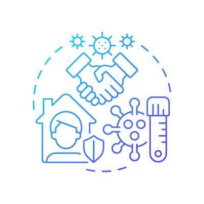 Health emergencies blue gradient concept icon. Type of critical events. Travel risk management. Round shape line illustration. Abstract idea. Graphic design. Easy to use in promotional material