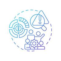 Risk identification blue gradient concept icon. Analyzing situations. Danger management process. Round shape line illustration. Abstract idea. Graphic design. Easy to use in promotional material vector