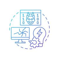 Technological failures blue gradient concept icon. Type of critical events. Travel risk management. Round shape line illustration. Abstract idea. Graphic design. Easy to use in presentation vector