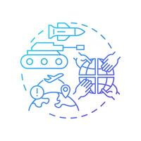 Geopolitical instability blue gradient concept icon. Type of critical events. Travel risk management. Round shape line illustration. Abstract idea. Graphic design. Easy to use in presentation vector