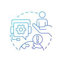 Emergency support blue gradient concept icon. Tourists assistance. Travel management service. Round shape line illustration. Abstract idea. Graphic design. Easy to use in promotional material vector