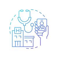 Medical assistance blue gradient concept icon. Access to healthcare. Travel management service. Round shape line illustration. Abstract idea. Graphic design. Easy to use in promotional material vector