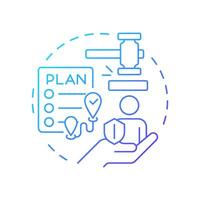 Duty of care blue gradient concept icon. Protecting travelers. Benefit of travel risk management. Round shape line illustration. Abstract idea. Graphic design. Easy to use in promotional material vector