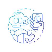 Air quality warnings blue gradient concept icon. High levels of pollutants. Safety and emergency alert. Round shape line illustration. Abstract idea. Graphic design. Easy to use in presentation vector