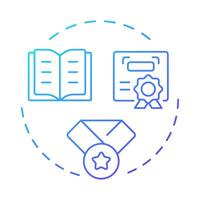 Expert career blue gradient concept icon. Specialist knowledge. Education, learning. Certification, license. Round shape line illustration. Abstract idea. Graphic design. Easy to use vector