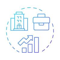 Linear career blue gradient concept icon. Corporate growth, professional. Business, company. Round shape line illustration. Abstract idea. Graphic design. Easy to use in infographic, presentation vector