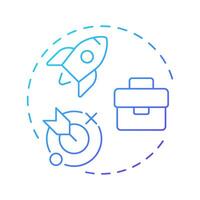 Proactive career planning blue gradient concept icon. Goal, milestone. Job search, business. Round shape line illustration. Abstract idea. Graphic design. Easy to use in infographic, presentation vector