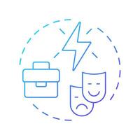 Reactive career planning blue gradient concept icon. Professional success, employment. Round shape line illustration. Abstract idea. Graphic design. Easy to use in infographic, presentation vector