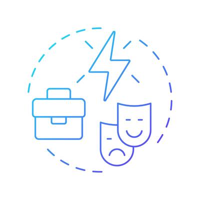 Reactive career planning blue gradient concept icon. Professional success, employment. Round shape line illustration. Abstract idea. Graphic design. Easy to use in infographic, presentation