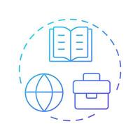 Career exploration blue gradient concept icon. Job search, networking. Online research. Round shape line illustration. Abstract idea. Graphic design. Easy to use in infographic, presentation vector