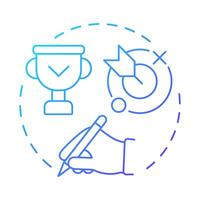 Career goals blue gradient concept icon. Milestone achievement, success. Test, exam. Round shape line illustration. Abstract idea. Graphic design. Easy to use in infographic, presentation vector