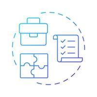 Roles and career levels blue gradient concept icon. Job application, business compliance. Round shape line illustration. Abstract idea. Graphic design. Easy to use in infographic, presentation vector