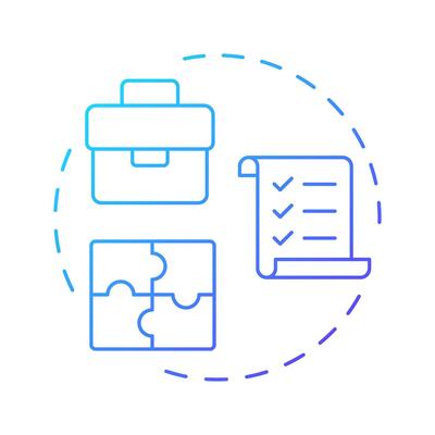 Roles and career levels blue gradient concept icon. Job application, business compliance. Round shape line illustration. Abstract idea. Graphic design. Easy to use in infographic, presentation