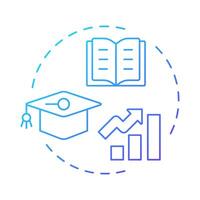 Training program blue gradient concept icon. Professional development, growth. Learning, knowledge. Round shape line illustration. Abstract idea. Graphic design. Easy to use in infographic vector
