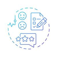 Employee engagement survey blue gradient concept icon. Feedback checklist, review. Round shape line illustration. Abstract idea. Graphic design. Easy to use in infographic, presentation vector