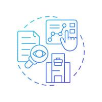 Intercompany transactions blue gradient concept icon. Activities between entities. Intra group financial process. Round shape line illustration. Abstract idea. Graphic design. Easy to use in booklet vector