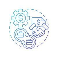 Transfer pricing blue gradient concept icon. Business financial regulation. Intercompany transaction process. Round shape line illustration. Abstract idea. Graphic design. Easy to use in booklet vector