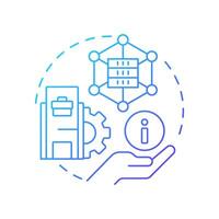 Centralizing intercompany data blue gradient concept icon. Analytics. Best practice for intercompany accounting. Round shape line illustration. Abstract idea. Graphic design. Easy to use in booklet vector