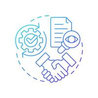 Efficiency in audits blue gradient concept icon. Accurate record. Benefit of intercompany accounting transactions. Round shape line illustration. Abstract idea. Graphic design. Easy to use in booklet vector
