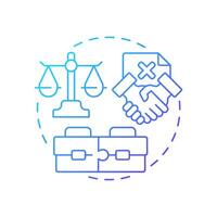 Elimination of reciprocal transactions blue gradient concept icon. Benefit of intercompany accounting processes. Round shape line illustration. Abstract idea. Graphic design. Easy to use in booklet vector
