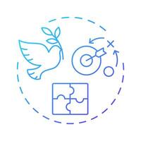 Volunteer role descriptions blue gradient concept icon. Responsibilities. Supporters program administration. Round shape line illustration. Abstract idea. Graphic design. Easy to use in brochure vector