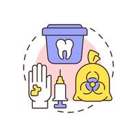 Biomedical waste segregation multi color concept icon. Medical garbage sorting. Safe disposal. Round shape line illustration. Abstract idea. Graphic design. Easy to use in presentation, article vector