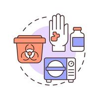Autoclaving multi color concept icon. Steam sterilization. Infectious waste. biohazard. Round shape line illustration. Abstract idea. Graphic design. Easy to use in presentation, article vector