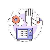 Microwave treatment multi color concept icon. Electromagnetic waves, waste disinfect. Round shape line illustration. Abstract idea. Graphic design. Easy to use in presentation, article vector