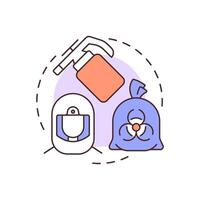Chemical disinfection multi color concept icon. Biomedical waste. Biohazard protective gear, disinfectants. Round shape line illustration. Abstract idea. Graphic design. Easy to use in article vector