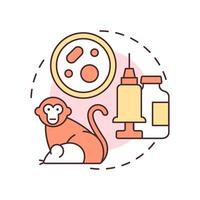 Veterinary multi color concept icon. Laboratory samples, bio cultures. Animal biomedical waste. Round shape line illustration. Abstract idea. Graphic design. Easy to use in presentation, article vector