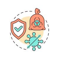 Prevent infection spread multi color concept icon. Biomedical waste contamination. Disease, biohazard. Round shape line illustration. Abstract idea. Graphic design. Easy to use in presentation vector