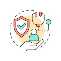 Community health multi color concept icon. Social healthcare, protection. Medical service. Round shape line illustration. Abstract idea. Graphic design. Easy to use in presentation, article vector