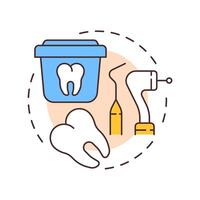 Dental waste multi color concept icon. Medical garbage. Amalgam, teeth. Equipment, container. Round shape line illustration. Abstract idea. Graphic design. Easy to use in presentation, article vector