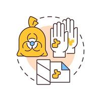 Infectious waste multi color concept icon. Laboratory gear. Biohazard labeling, compliance. Round shape line illustration. Abstract idea. Graphic design. Easy to use in presentation, article vector