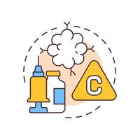 Cytotoxic waste multi color concept icon. Toxic chemicals, drugs. Viruses, biohazard. Round shape line illustration. Abstract idea. Graphic design. Easy to use in presentation, article vector