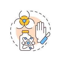 Radioactive waste multi color concept icon. Nuclear medicine, radiotherapy. Radiation, hazard. Round shape line illustration. Abstract idea. Graphic design. Easy to use in presentation, article vector