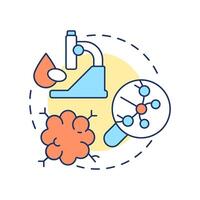 Specimen analysis multi color concept icon. Examining biological materials technology. Bio samples lifestyle. Round shape line illustration. Abstract idea. Graphic design. Easy to use in article vector
