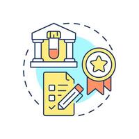Biobanking quality management multi color concept icon. Control of specimens processing. Biorepository benefit. Round shape line illustration. Abstract idea. Graphic design. Easy to use in article vector