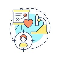 Personalized medicine multi color concept icon. Individual medical treatment support. Benefit of biobanking. Round shape line illustration. Abstract idea. Graphic design. Easy to use in article vector