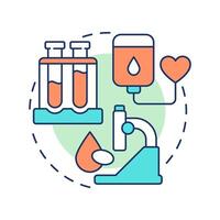 Blood biobank multi color concept icon. Lifeblood, plasma, serum medical research. Biorepository of materials. Round shape line illustration. Abstract idea. Graphic design. Easy to use in article vector