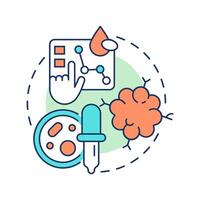 Cell biobanks multi color concept icon. Biorepository of organic specimens. Therapeutic and research purposes. Round shape line illustration. Abstract idea. Graphic design. Easy to use in article vector