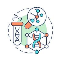 DNA biobanks multi color concept icon. Human genetic materials storage. Genome scientific research methods. Round shape line illustration. Abstract idea. Graphic design. Easy to use in article vector
