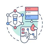 Digital biobanks multi color concept icon. Online platforms with bio information. Biorepository classification. Round shape line illustration. Abstract idea. Graphic design. Easy to use in article vector