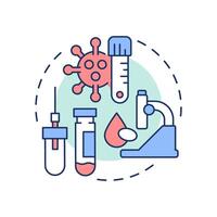 Disease oriented biobanks multi color concept icon. Biorepository classification. Biological fluids from patients. Round shape line illustration. Abstract idea. Graphic design. Easy to use in article vector