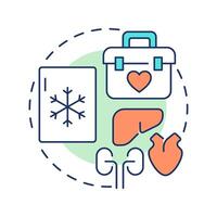 Organoid biobanks multi color concept icon. 3D miniature organ like structures. Studying human diseases. Round shape line illustration. Abstract idea. Graphic design. Easy to use in article vector