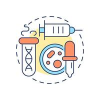 Specimen collection multi color concept icon. Obtaining biological materials from patients. Bio samples lifestyle. Round shape line illustration. Abstract idea. Graphic design. Easy to use in article vector