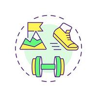 No pain no gain multi color concept icon. Personal growth. Training motivation, workout. Round shape line illustration. Abstract idea. Graphic design. Easy to use in infographic, presentation vector